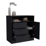 Cómoda Omaha Wengue 90x93cm De Tres Hileras con Tres Cajones - Cajoneras y Comodas | Bylmo