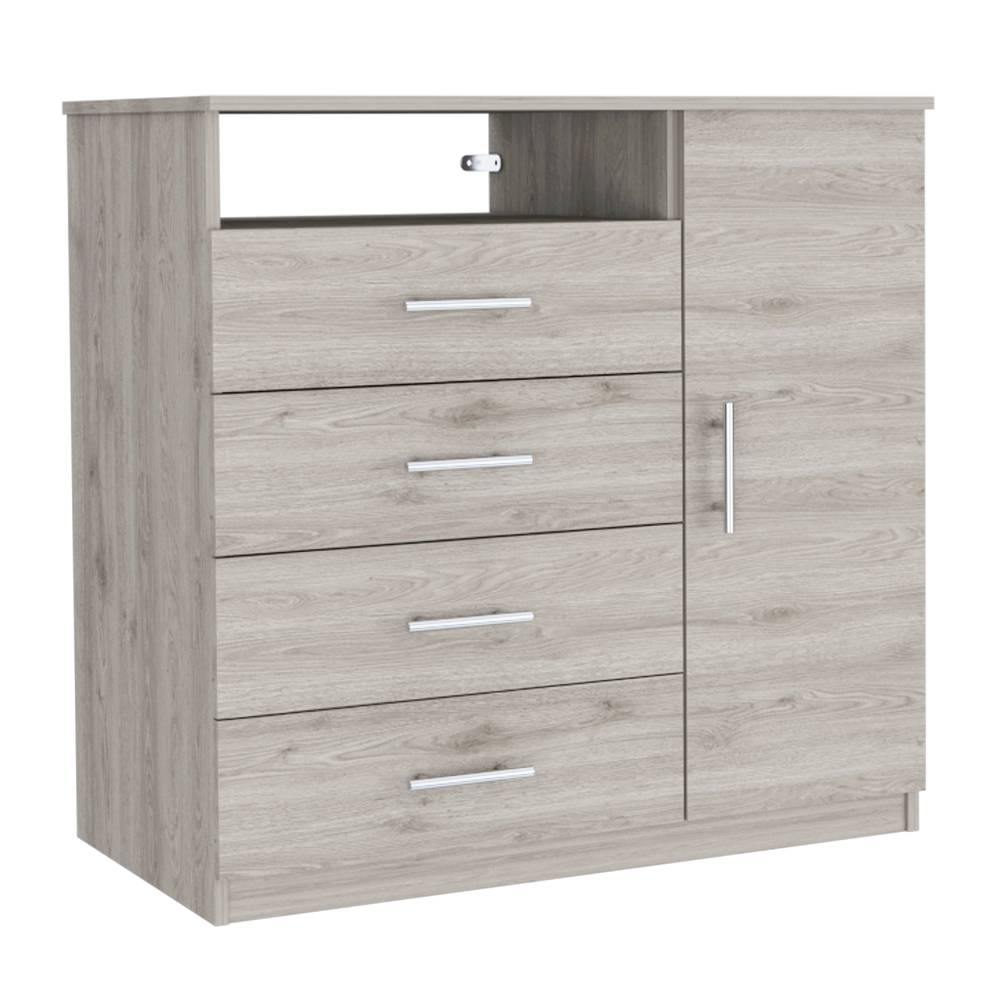 Cómoda Peru Ceniza 91x89.2cm De Cuatro Hileras con Cuatro Cajones - Cajoneras | Bylmo