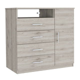 Cómoda Peru Ceniza 91x89.2cm De Cuatro Hileras con Cuatro Cajones - Cajoneras | Bylmo