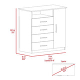 Cómoda Peru Ceniza 91x89.2cm De Cuatro Hileras con Cuatro Cajones - Cajoneras | Bylmo