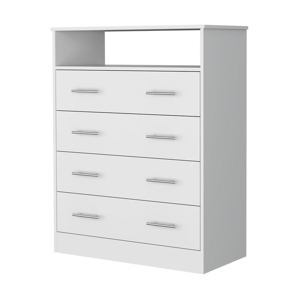 Cómoda Peru Blanco 84x110cm De Cuatro Hileras con Cuatro Cajones - Cajoneras y Comodas | Bylmo