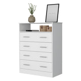 Cómoda Peru Blanco 84x110cm De Cuatro Hileras con Cuatro Cajones - Cajoneras y Comodas | Bylmo