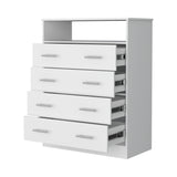 Cómoda Peru Blanco 84x110cm De Cuatro Hileras con Cuatro Cajones - Cajoneras y Comodas | Bylmo