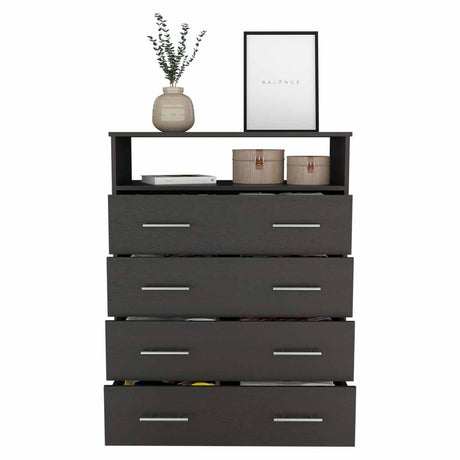 Cómoda Peru Wengue 84x110cm De Cuatro Hileras con Cuatro Cajones - Cajoneras y Comodas | Bylmo
