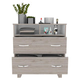 Cómoda Ponova Ceniza 80 cm con Dos Cajones - Cajoneras | Bylmo