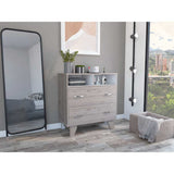 Cómoda Ponova Ceniza 80 cm con Dos Cajones - Cajoneras | Bylmo