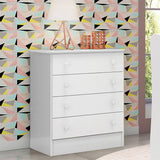 Cómoda Serena Blanco 64x79cm De Cuatro Hileras con Cuatro Cajones - Cajoneras y Comodas | Bylmo