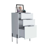 Cómoda Fremont Blanco 47 cm con Tres Cajones - Cajoneras | Bylmo