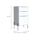 Cómoda Fremont Blanco 47 cm con Tres Cajones - Cajoneras | Bylmo