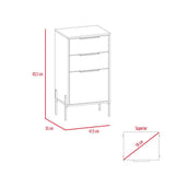 Cómoda Fremont Blanco 47 cm con Tres Cajones - Cajoneras | Bylmo