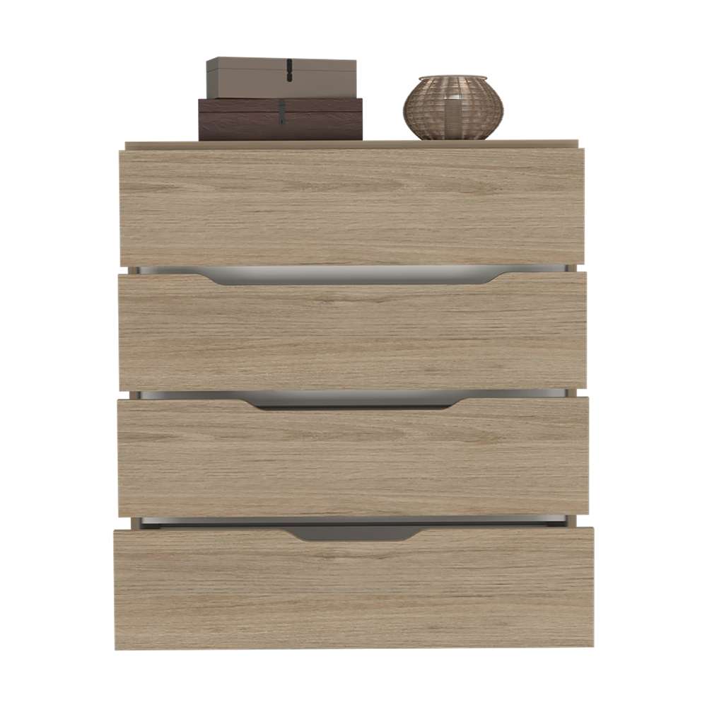 Cómoda Zoe Rovere y Blanco 80x89cm De Cuatro Hileras con Cuatro Cajones - Cajoneras | Bylmo
