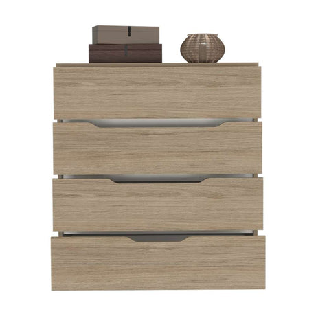 Cómoda Zoe Rovere y Blanco 80x89cm De Cuatro Hileras con Cuatro Cajones - Cajoneras | Bylmo