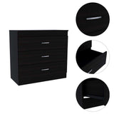 Cómoda Melia Wengue 80x75.7cm De Tres Hileras con Tres Cajones - Cajoneras | Bylmo