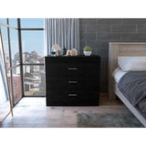 Cómoda Melia Wengue 80x75.7cm De Tres Hileras con Tres Cajones - Cajoneras | Bylmo