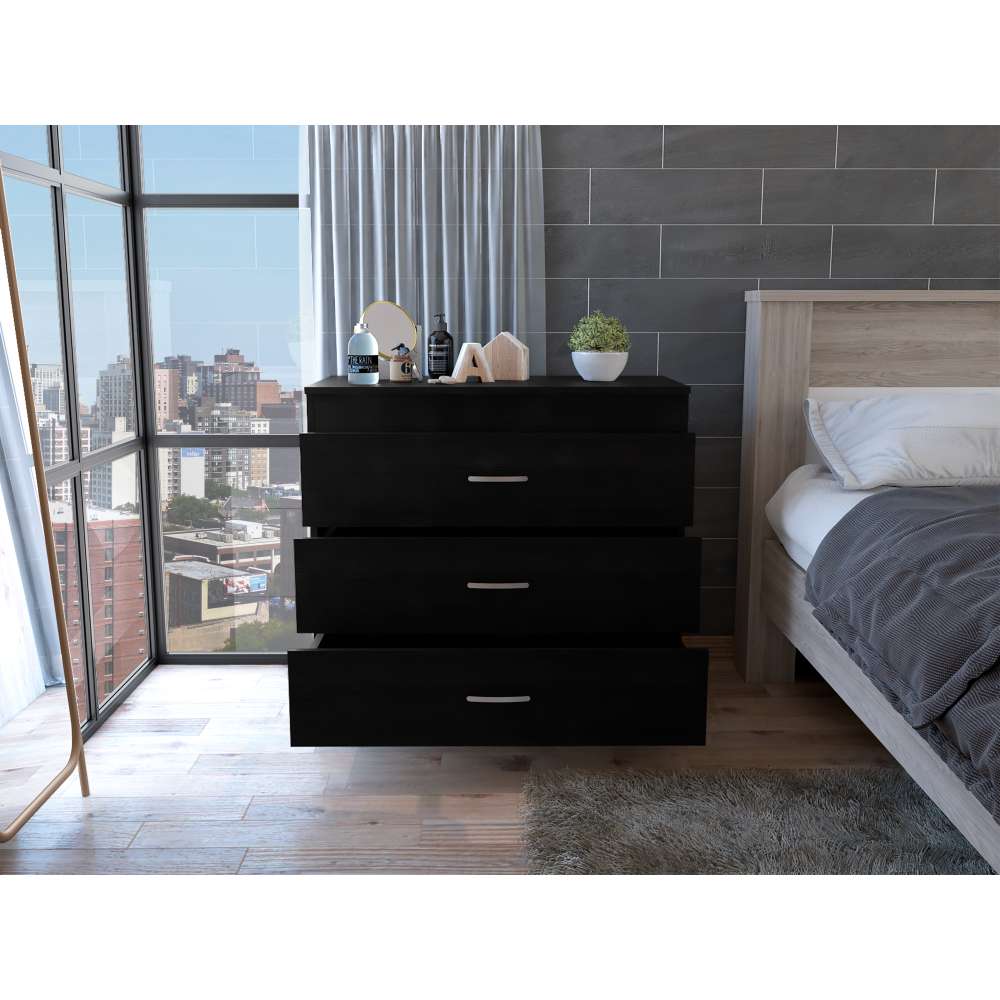 Cómoda Melia Wengue 80x75.7cm De Tres Hileras con Tres Cajones - Cajoneras | Bylmo