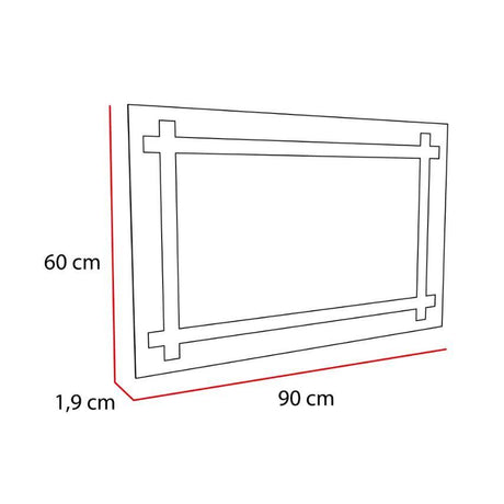 Espejo de Baño Broni Plateado 90x60cm Rectangular con Biselado - Espejos de Baño | Bylmo