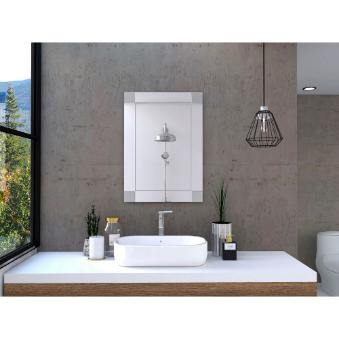 Espejo de Baño Genova Plateado 50x70cm Rectangular con Biselado - Espejos de Baño | Bylmo
