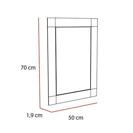 Espejo de Baño Genova Plateado 50x70cm Rectangular con Biselado - Espejos de Baño | Bylmo