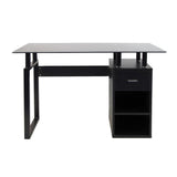 Escritorio Millau Negro 110 cm con Cajón y Entrepaños - Escritorios y Archivadores | Bylmo
