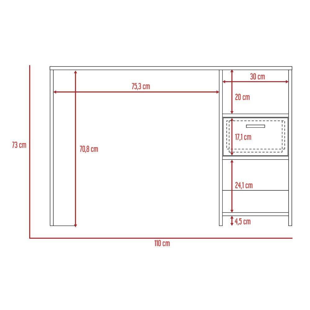 Escritorio Omma Bardolino 110 cm con Cajón y Entrepaños - Escritorios y Archivadores | Bylmo