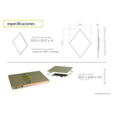 Espejo de Baño Serrano Plateado 60x80cm Rombo con Biselado - Espejos de Baño | Bylmo