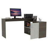 Escritorio en L Axis Olivo 151 cm con Puerta y Entrepaños - Escritorios y Archivadores | Bylmo