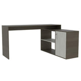 Escritorio en L Axis Olivo 151 cm con Puerta y Entrepaños - Escritorios y Archivadores | Bylmo