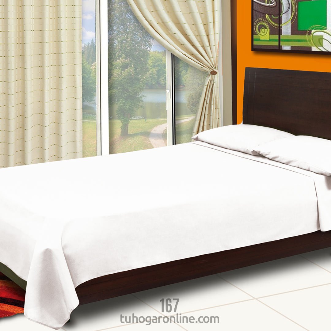 Juego de Sabanas Microfibra Sencilla 100 cm Blanco Fondo Entero - Ropa de Cama | Bylmo
