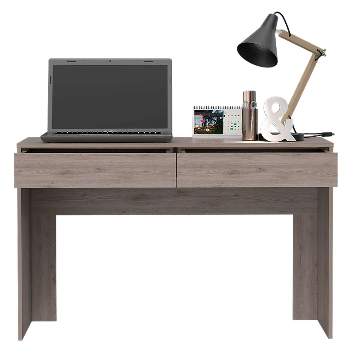 Escritorio Acre Ceniza 120x76cm Con Dos Cajones - Escritorios | Bylmo