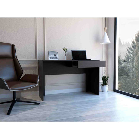 Escritorio Acre Wengue 120 cm Minimalista con Un Cajón - Escritorios | Bylmo