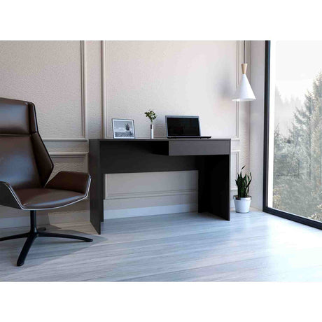 Escritorio Acre Wengue 120 cm Minimalista con Un Cajón - Escritorios | Bylmo