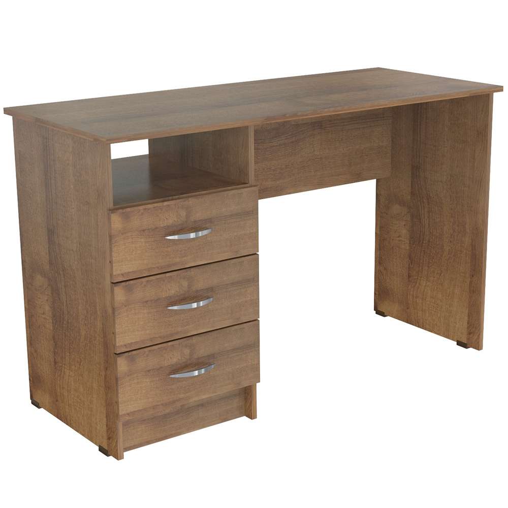 Escritorio ES4103 Amaretto 120x76cm Con Tres Cajones - Oficina | Bylmo
