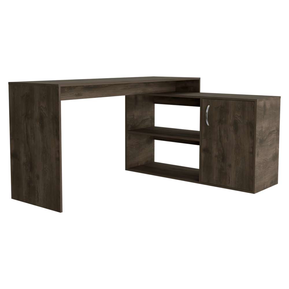 Escritorio en L Axis Bellota 151 cm con Puerta y Entrepaños - Escritorios y Archivadores | Bylmo