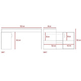Escritorio en L Axis Ceniza 151x76.5cm sin Cajones y con Organizador de Libros - Escritorios y Archivadores | Bylmo