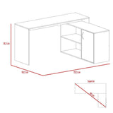Escritorio en L Axis Ceniza 151x76.5cm sin Cajones y con Organizador de Libros - Escritorios y Archivadores | Bylmo