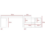 Escritorio en L Axis Olivo 151 cm con Puerta y Entrepaños - Escritorios y Archivadores | Bylmo