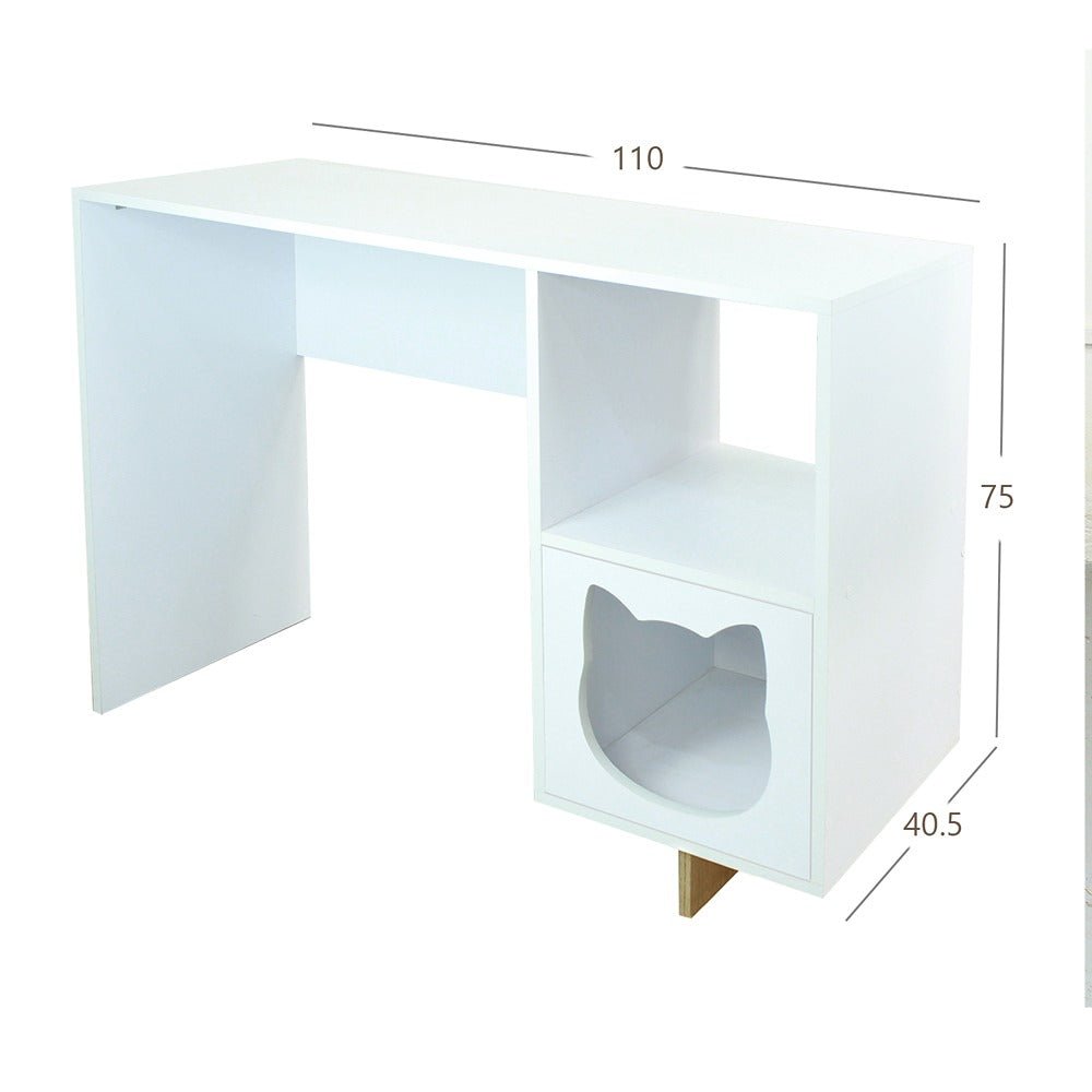 Escritorio Basic Blanco 110 cm con Espacio para Mascota - Escritorios | Bylmo