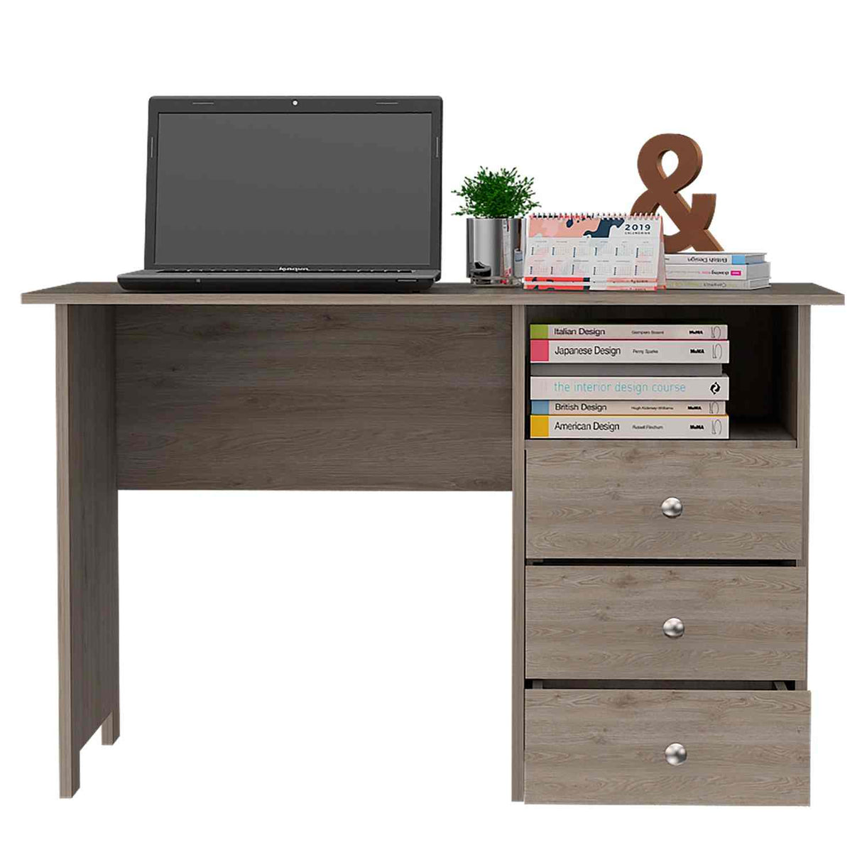 Escritorio Bianco Ceniza 120x75cm Con Tres Cajones - Escritorios | Bylmo