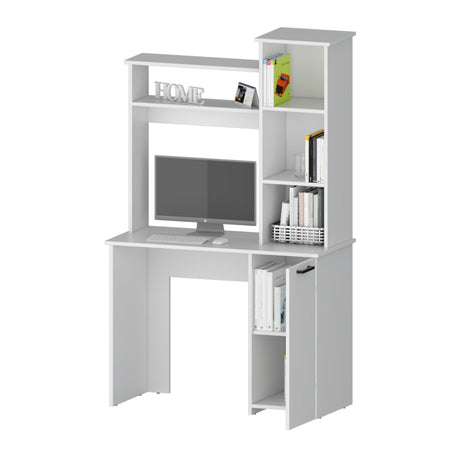 Escritorio Carson Blanco 99 cm con Biblioteca y una Puerta - Escritorios | Bylmo
