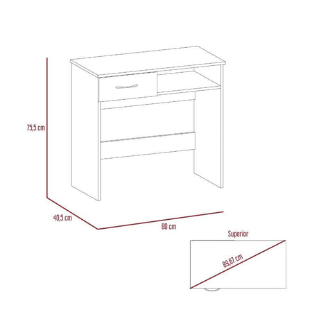 Combo Escritorio y Biblioteca Office Vizcaya Wengue 80x75.5cm Con Un Cajón y con Organizador de Libros - Escritorios y Archivadores | Bylmo