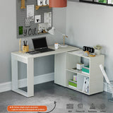 Escritorio Transformable 360G Niebla 126.4x72.5cm sin Cajones y con Organizador de Libros - Escritorios | Bylmo