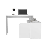 Escritorio en L Rennes Blanco 116 cm con Entrepaños y Puerta - Escritorios y Archivadores | Bylmo