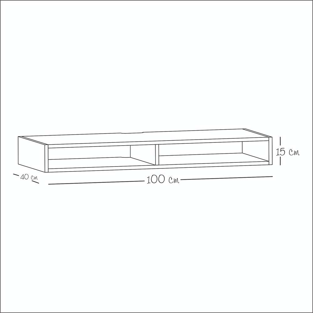Escritorio Flotante Home Office Pino y Blanco 100x15cm sin Cajones - Escritorios y Archivadores | Bylmo