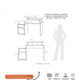 Escritorio Gamer Cora 120cm 1 cajón 1 puerta - Wengue - Escritorios | Bylmo