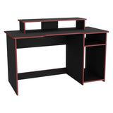 Escritorio Gamer Huni Wengue 136 cm con Entrepaño para Pantalla y Luz Led - Escritorios | Bylmo