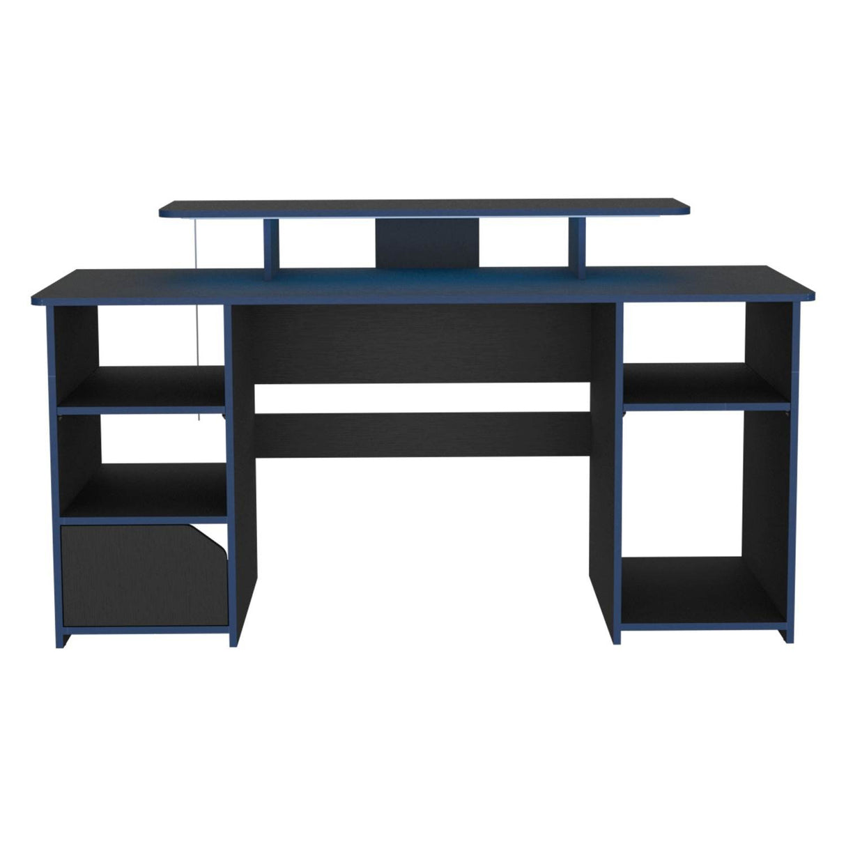Escritorio Gamer Keria Wengue 157 cm con Entrepaño para Pantalla y Luz Led - Escritorios | Bylmo