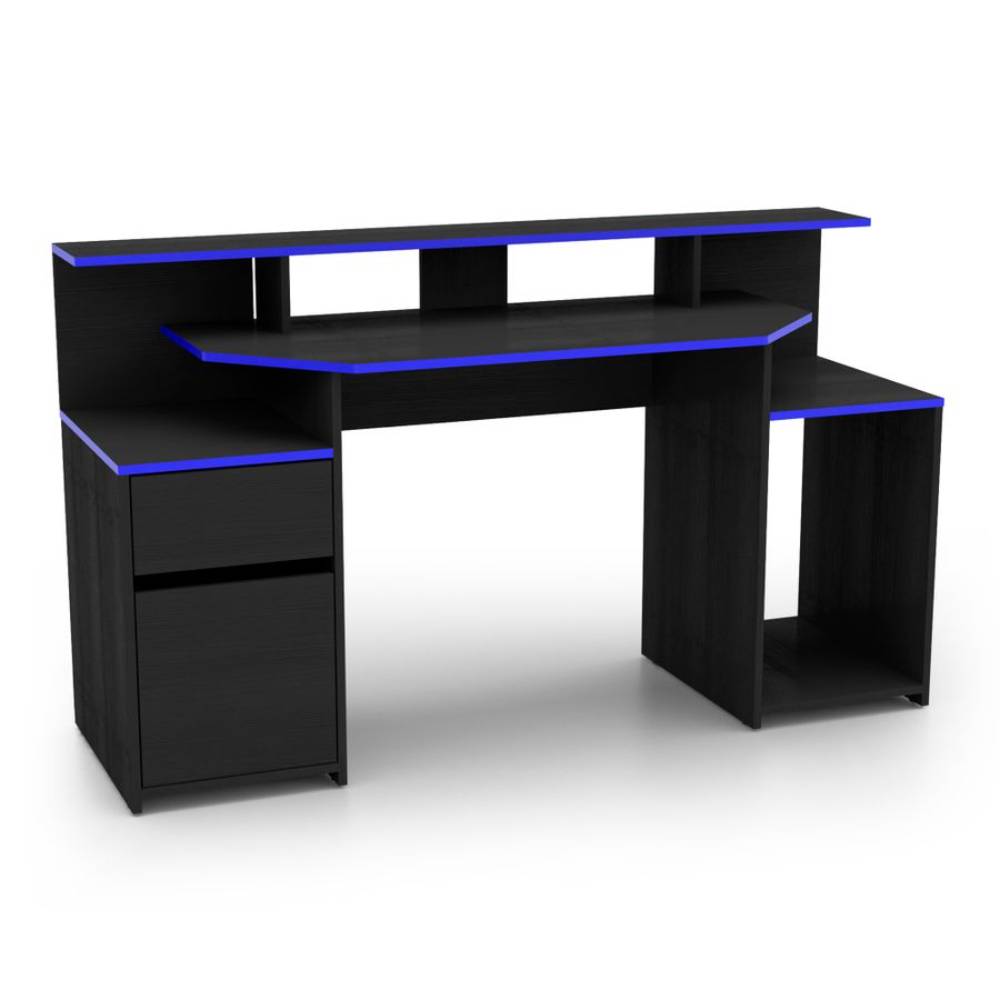 Escritorio Gamer Max Wengue 150 cm con Cajón, Puerta y Entrepaños - Escritorios y Archivadores | Bylmo