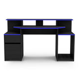 Escritorio Gamer Max Wengue 150 cm con Cajón, Puerta y Entrepaños - Escritorios y Archivadores | Bylmo