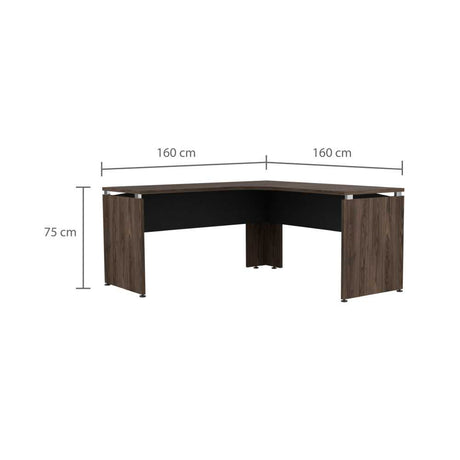 Escritorio en L Home Office Coñac 160x160cm sin Cajones - Escritorios y Archivadores | Bylmo