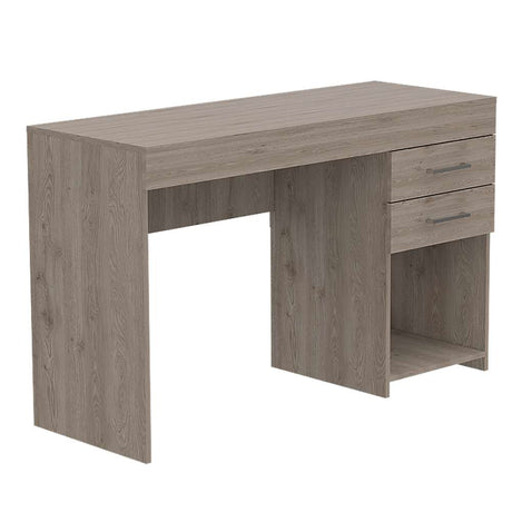 Escritorio Ibare Ceniza 120x75cm Con Dos Cajones y con Organizador de Libros - Escritorios y Archivadores | Bylmo